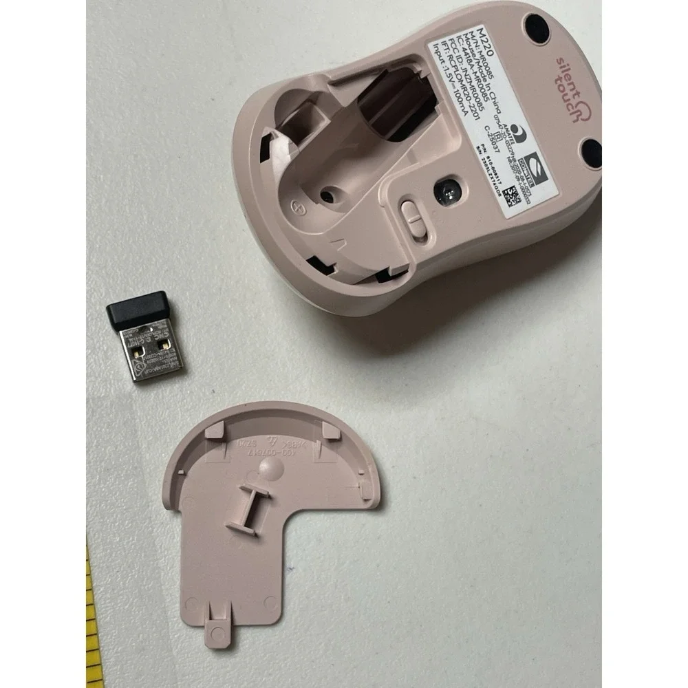 Logitech‎ Wireless Mouse Silent Touch M220 Rose MR0085 Pink works Tested